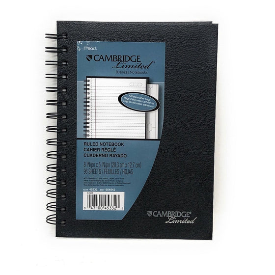 Mead 45332 Cambridge Limited Business Notebook, Black