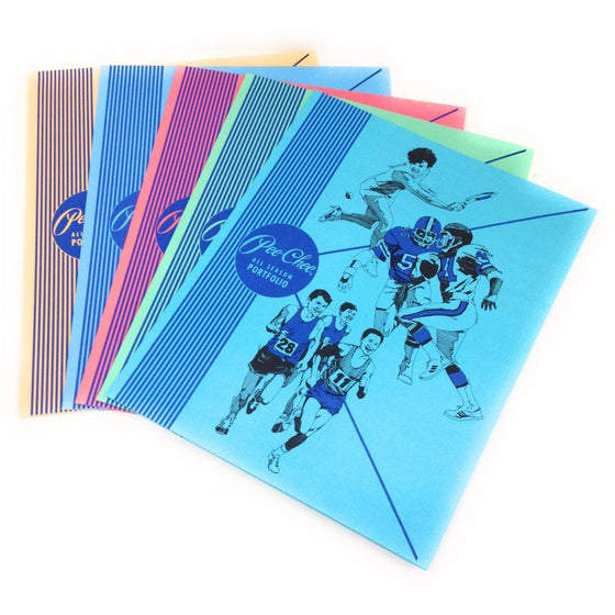 Mead 33022 Pee-Chee All Season Portfolios Set Includes 5 Nostalgic Colored Folders, Red, Green, Blue, Teal & Yellow