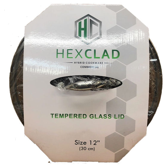 Hexclad 007069 Commercial 12-Inch Lid, Stainless Steel Tempered Glass