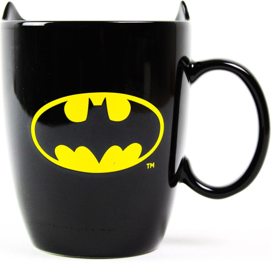 Enesco 6003586 Our Name Is Mud Dc Comics Batman Sculpted Coffee Mug, 16 Oz., Black