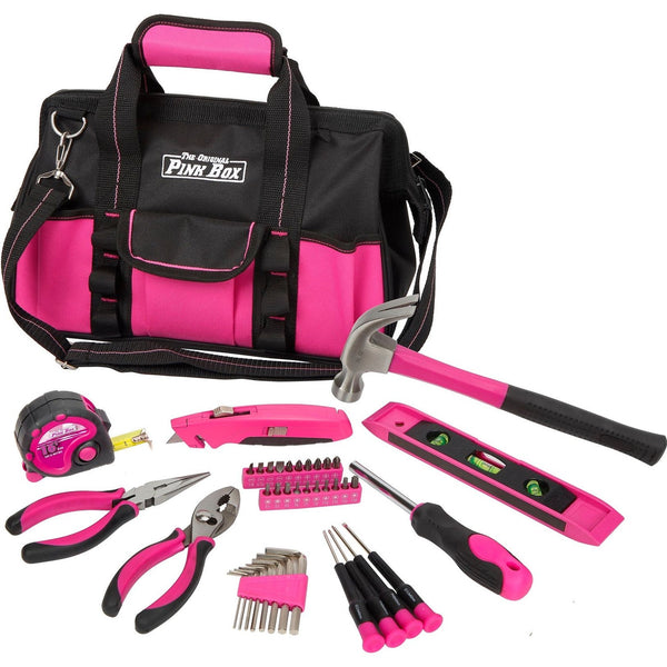 The Original Pink Box PB40TBK 40 Piece Tool Set And Bag, Pink