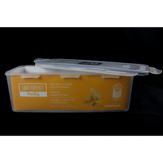 Lock & Lock HPL849 Easy Essentials Food Storage Lids/Airtight Containers, Bpa Free, Bread Box-21.1 Cup,, Clear