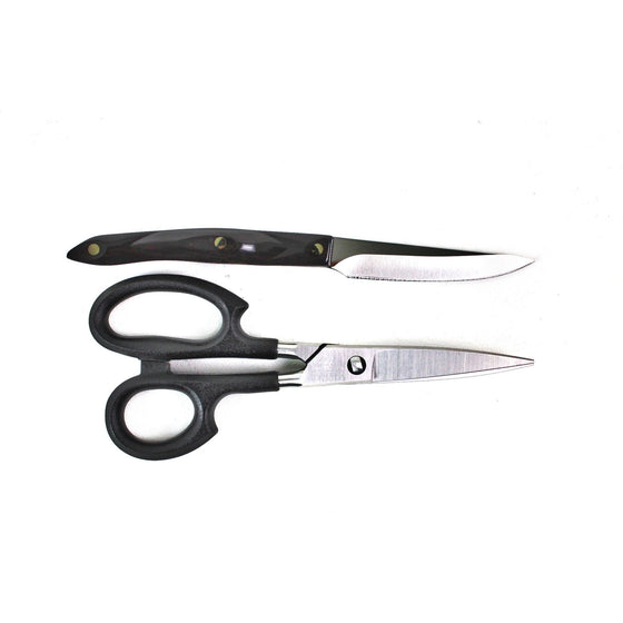 Cutco 1374592 2-Piece Shears & Paring Knife Combo, Classic Dark Brown