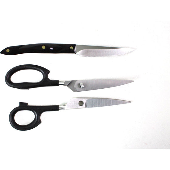 Cutco 1374592 2-Piece Shears & Paring Knife Combo, Classic Dark Brown