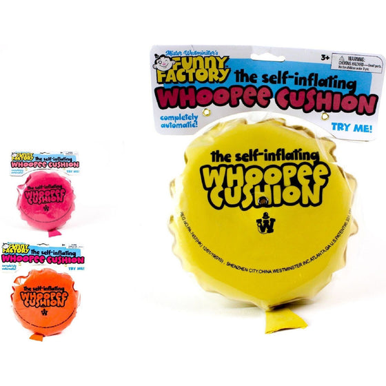 Westminster 912929 Whoopee Cushion Self Inflating, Pink, Orange, Yellow