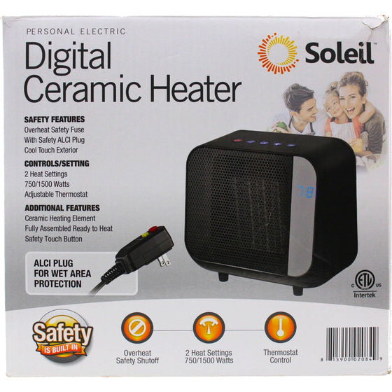 Soleil Personal Electric Digital Ceramic Heater