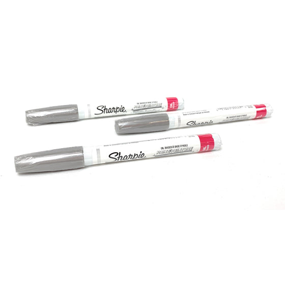 Sharpie 35533 Oil Based Paint Metallic Sliver Extra Fine Point, 3-Pack, Silver