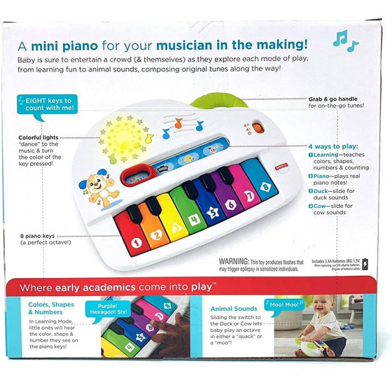 Fisher-Price Laugh & Learn Baby Toy Silly Sounds Light-Up Piano with Learning Content & Music for Ages 6+ Months