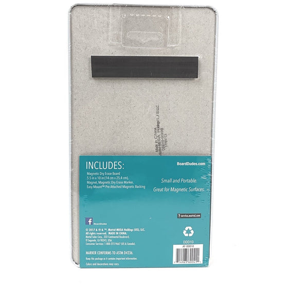 The Board Dudes DDD10 Magnetic Dry Erase Board Gray 5.5 In X 10 In