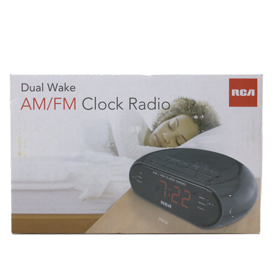 Rca RC205A Clock Radio With Red Led Black, Black