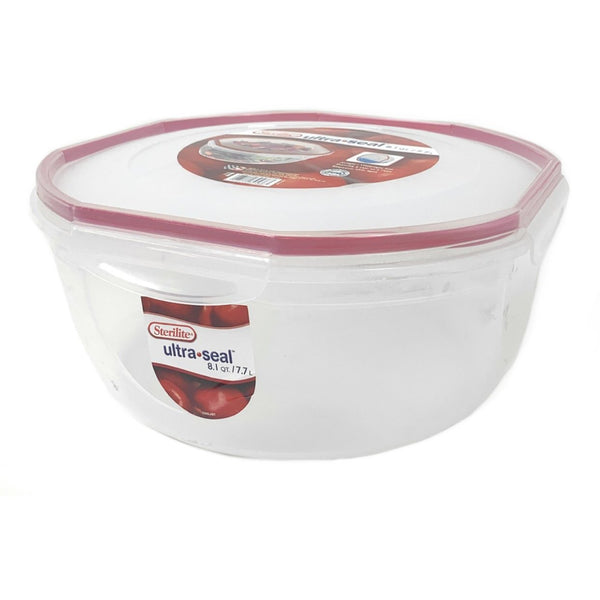 Sterilite Ultra Seal 8.1 Quart Plastic Food Storage Bowl Container (2 Pack)