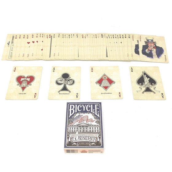 Us Playing Cards 1033317 Bicycle Educational U.S. Presidents Playing Card Deck Standard Poker, Blue, 2-Pack