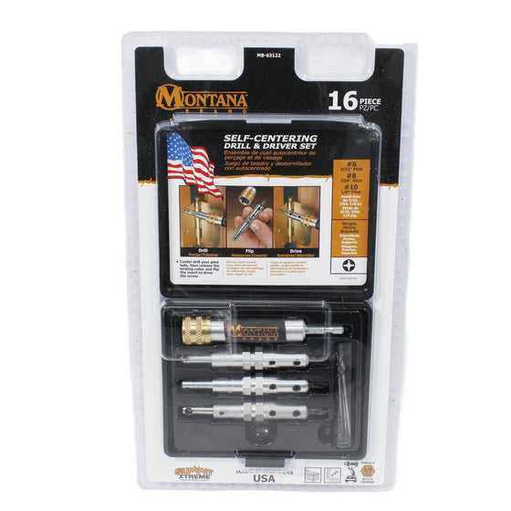 Montana Brand, MB-63122, Self Centering Drill and Screw Driver Set