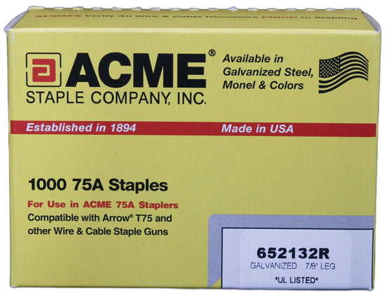 Acme Staple 652132R Resin Coated Staple Leg Length (1,000/Box), 7/8"