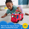Mattel Fisher-Price HRC95 Little People Musical Fire Truck Push-Along Toy with 2 Figures for Toddler Pretend Play