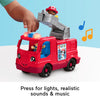 Mattel Fisher-Price HRC95 Little People Musical Fire Truck Push-Along Toy with 2 Figures for Toddler Pretend Play