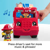 Mattel Fisher-Price HRC95 Little People Musical Fire Truck Push-Along Toy with 2 Figures for Toddler Pretend Play