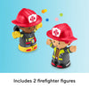 Mattel Fisher-Price HRC95 Little People Musical Fire Truck Push-Along Toy with 2 Figures for Toddler Pretend Play