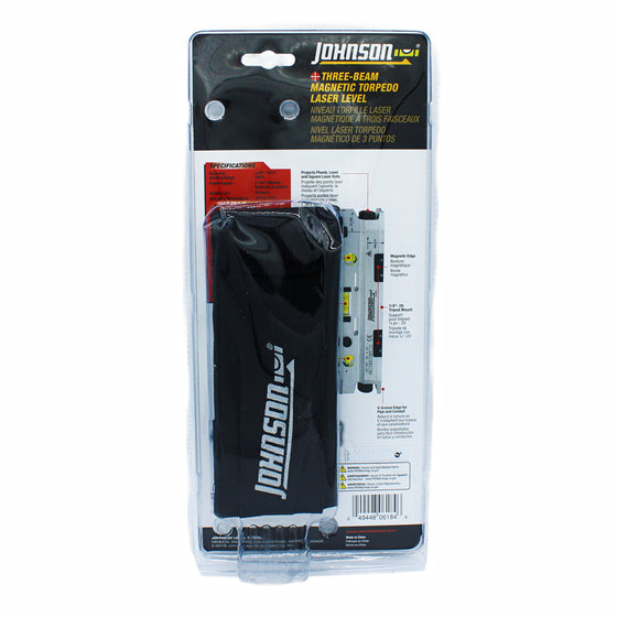 Johnson, 40-6184, Magnetic Torpedo Laser Level, black