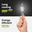 Feit Electric Flame Tip LED Candelabra Bulb Clear 5000K Dimmable 6-Pack