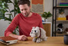 Mattel Minecraft Movie Dennis Interactive Wolf Plush Toy with Sounds, Bone Accessory & Feeding Action