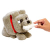 Mattel Minecraft Movie Dennis Interactive Wolf Plush Toy with Sounds, Bone Accessory & Feeding Action