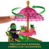 Mattel Universal Pictures Wicked Emerald City Dessert Cart Playset with Elphaba Small Doll, Cart & 7 Movie-Inspired Accessories