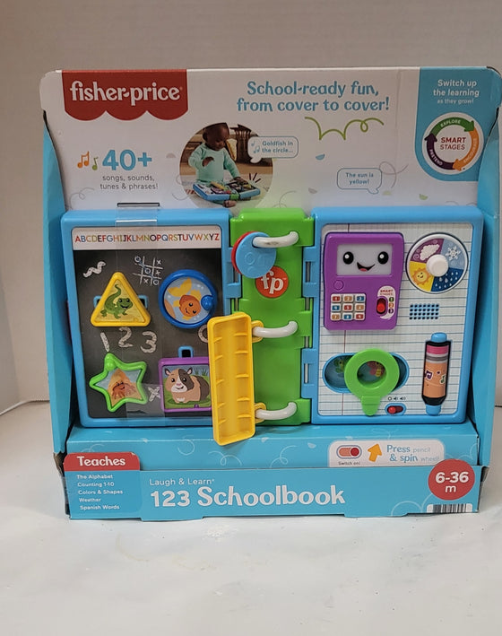 Fisher-Price  Fisher-Price Laugh & Learn Baby & Toddler Toy 123 Schoolbook With Lights & Smart Stages Learning Content For Ages 6+ Months