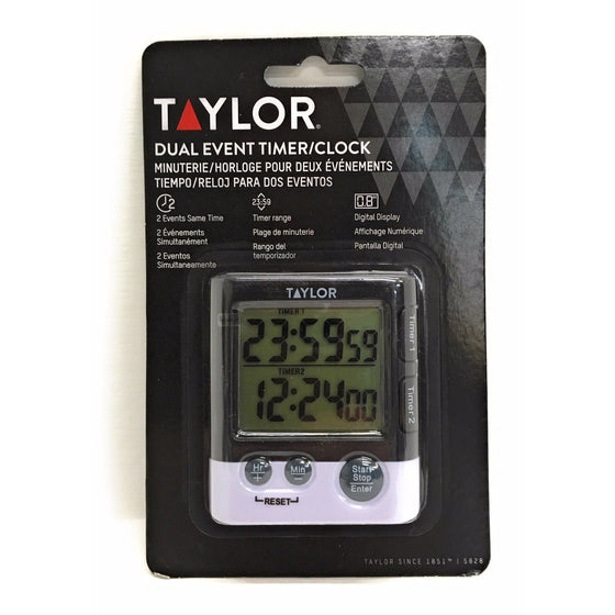 Taylor Precision Products 582800 Taylor Dual Event Timer/Clock, Black