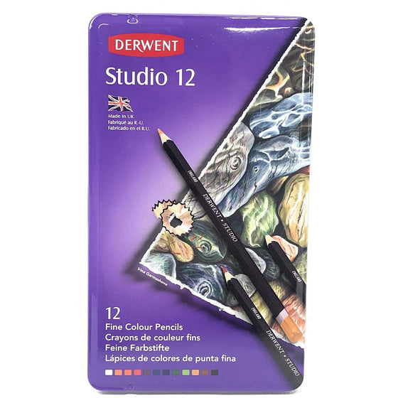 Derwent 32196 Studio 12 Fine Colour Pencils, Multi-Colored