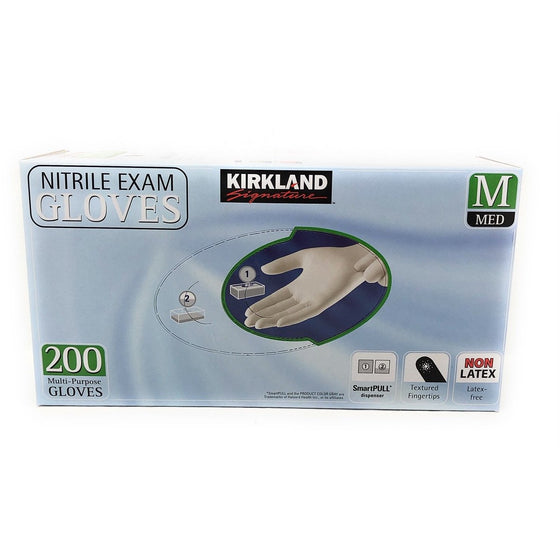 Kirkland Signature 467120 Nitrile Exam Gloves Medium 200 Piece, N/A