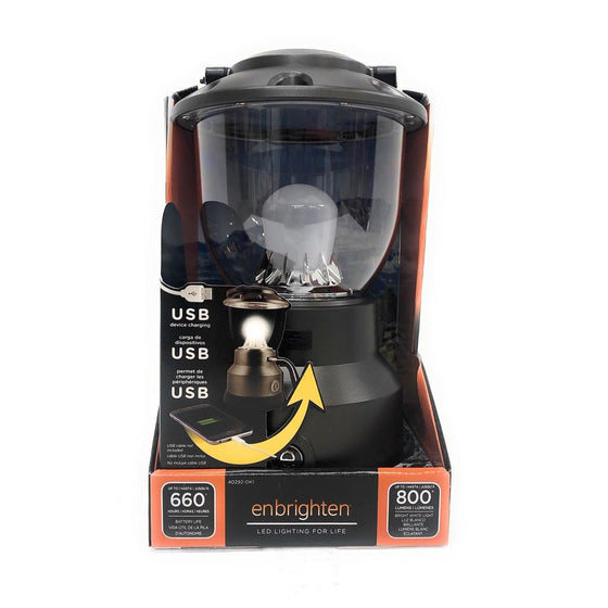 Enbrighten  Lantern Usb Charger 800 Lumens Camping Or Emergency Light Black