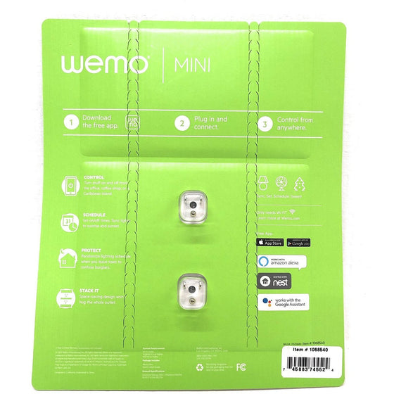 Wemo 1068540 Wi-Fi Smart Plug, White