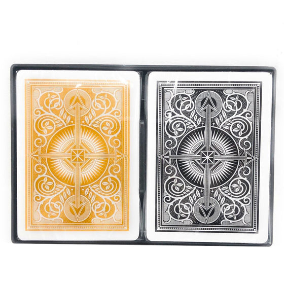 Kem Playing Cards 1017400 Black And Gold Wide Jumbo, Arrow Black/Gold