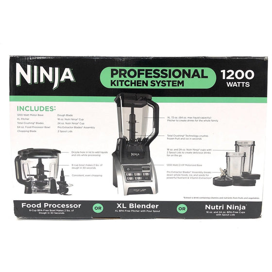 Ninja BL685 Professional Kitchen System 1200 Watts, In Black And Silver