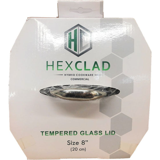 Hexclad 007045 Commercial 8-Inch Lid, Stainless Steel Tempered Glass