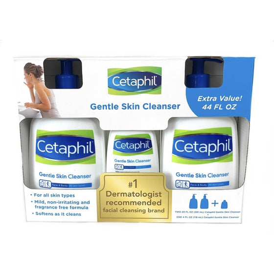 Cetaphil 2222222 Gentle Skin Face And Body Cleanser Mild Non-Irritating Formula Extra Value Piece
