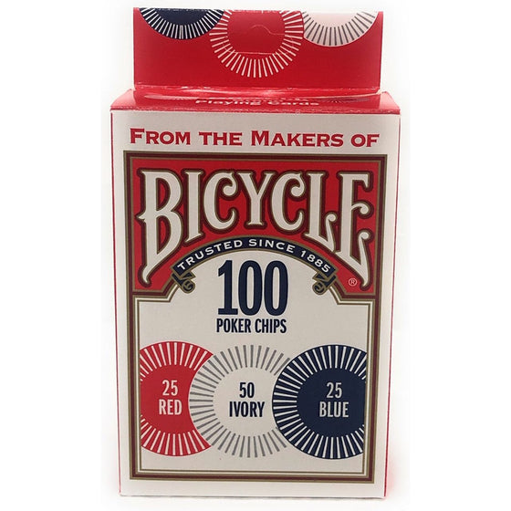 Bicycle 1006252 Casino Style Interlocking Easy Stack Poker Chips 100 Count Single Piece