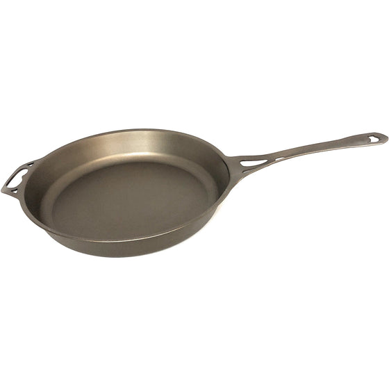 Aus-Ion SI130S No-Rivet One-Piece Steel Commercial 12.5" Skillet, Satin Finish, 3Mm Thick, Si130s