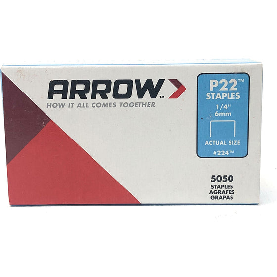 Arrow Fastener AFC224 Arrow P22 Staples 1/4", 6Mm, One Color