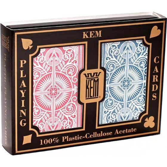 Us Playing Cards 1007284 Kem Red And Blue Arrow Wide Jumbo Playing Cards, Arrow Red/Blue