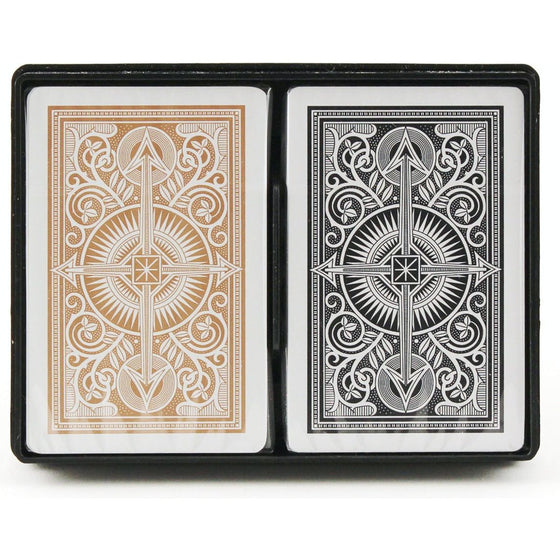 Kem Playing Cards 1017402 Kem Arrow Bridge Size Jumbo Index Black And Gold Playing Cards Piece Of 2, Arrow Black/Gold