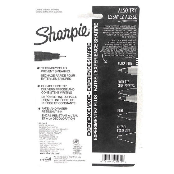 Sharpie 1976527 Piece Of 6, Assorted Colors