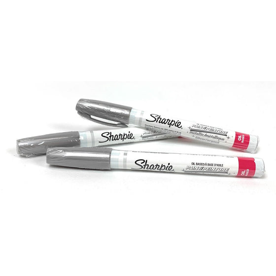 Sharpie 35533 Oil Based Paint Metallic Sliver Extra Fine Point Piece Of 3, 3-Pack