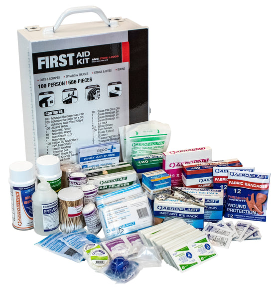 Sas Safety 6099-01 First Aid Kit, 100-Person Metal Cabinet