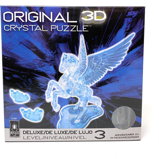 Bepuzzled (Bepua) 31097 Bepuzzled Original 3D Crystal Puzzle Deluxe Pegasus Level 3 Difficulty, Blue