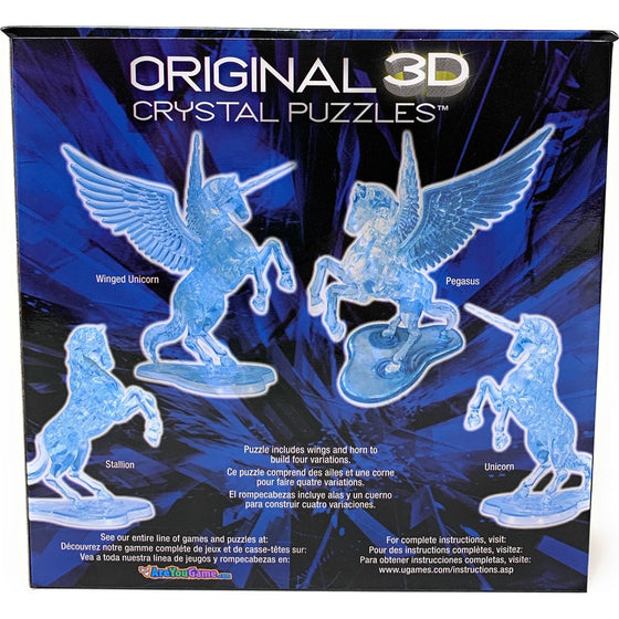 Bepuzzled (Bepua) 31097 Bepuzzled Original 3D Crystal Puzzle Deluxe Pegasus Level 3 Difficulty, Blue
