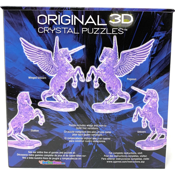 Bepuzzled (Bepua) 31060 Bepuzzled Original 3D Crystal Puzzle Deluxe Unicorn Level 3 Difficulty, Purple