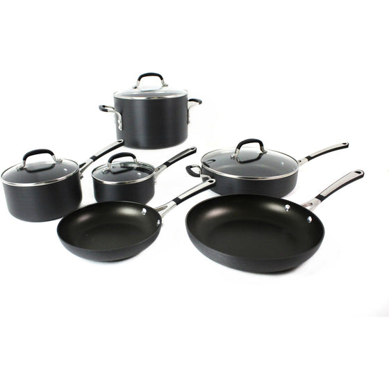 Calphalon  Simply Pots And Pans Set, 10-Piece Cookware Set, Black