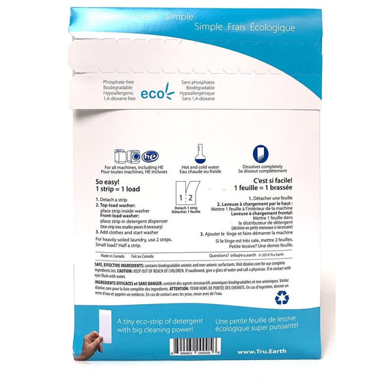 Tru Earth TE-FLM0064 Eco-Strips Laundry Detergent, Fresh Linen, 64-Strips